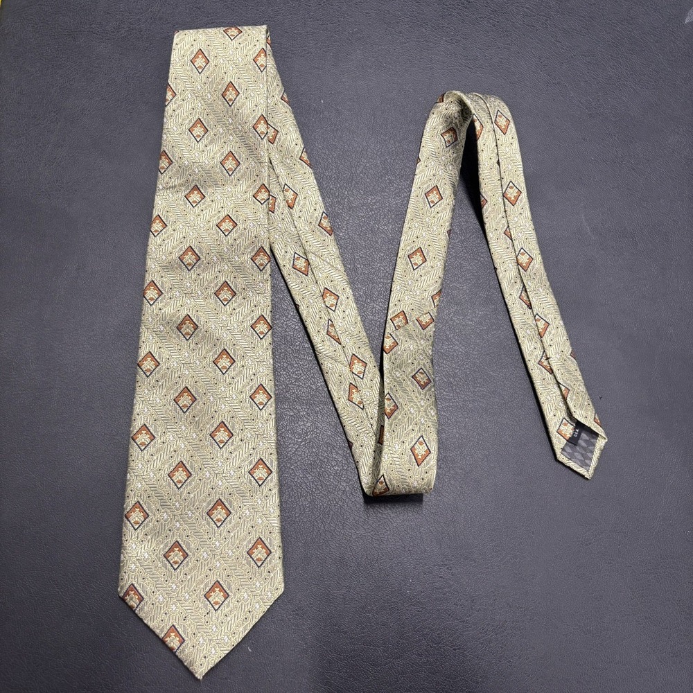 Piatelli Platnum Men's Dress Tie‎ 100% Sillk Made in USA Geometric
